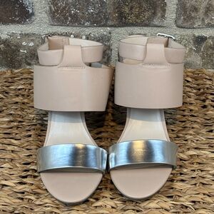 Apt 9 Silver and Beige Heels Womens Sz 9.5